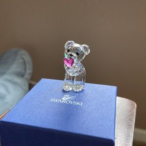 Swarovski crystal pink heart bear